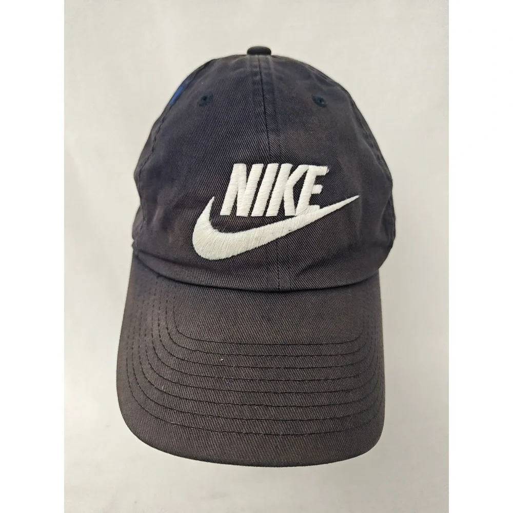 Nike Cotton Hat Navy Blue Washed One Size Adjustable Lightweight OSFA 626305-451